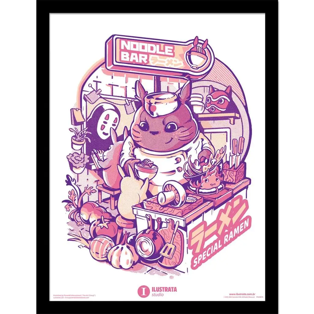 Figurine ilustrata my neighbour noodle bar collector print
